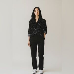 NWT Banana Republic Black Star Classic Fit Button Up Shirt Black Star Size Small